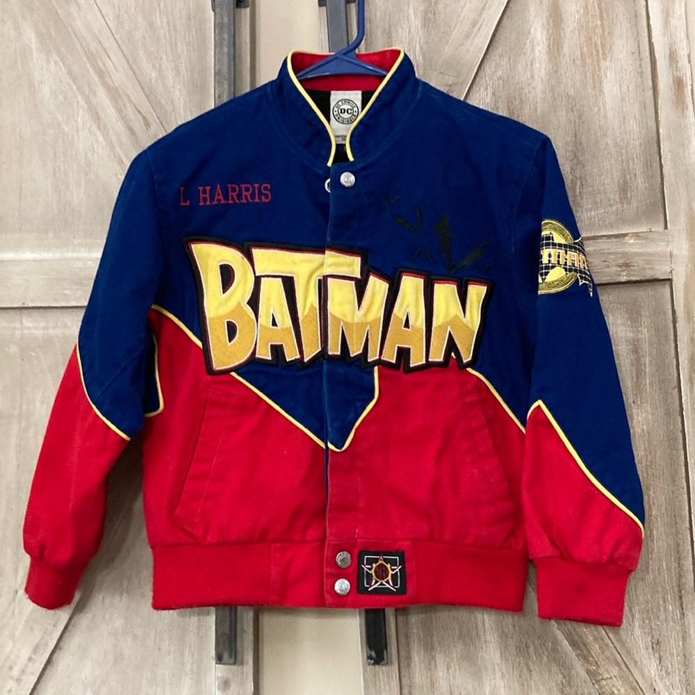 J H DESIGN NASCAR JACKET WITH D C COMICS BATMAN  WOMENS